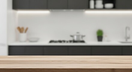 Modern kitchen countertop mockup