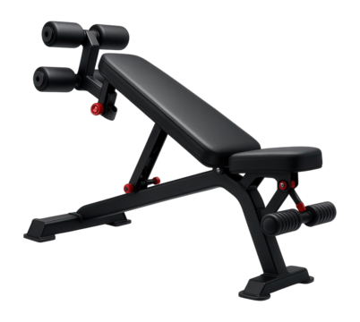 Decline bench press station with leg hold-down attachments for lower chest workouts