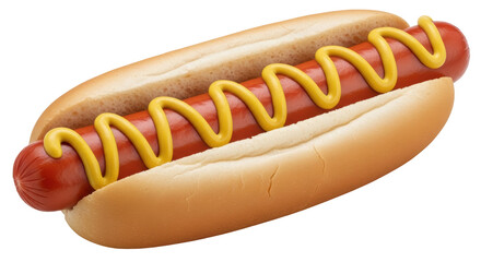 Isolated Hot Dog with Mustard
