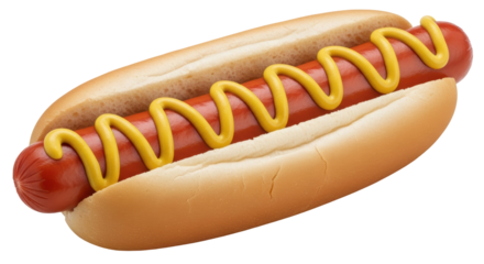 Isolated Hot Dog with Mustard
