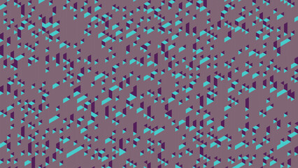 Geometric voxel irregular structure from cubes aligned in axonometric grid that creates impression of perforated wall. Futuristic chaotic voxel cubes. Voxel art for futuristic visual digital artwork