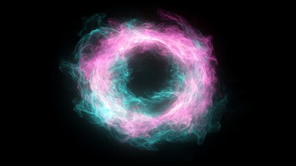 Enchanting spiral of teal and magenta light energy for modern designs