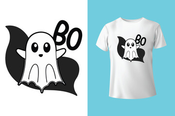 Spooky boo festive halloween typography for t shirt design