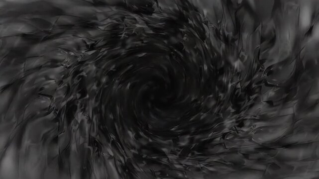 Abstract swirling black and gray pattern creating a sense of depth and motion for artistic use
