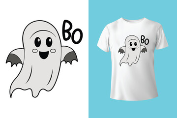 Spooky boo festive halloween typography for t shirt design