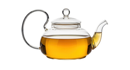 Isolated Glass Teapot with Tea