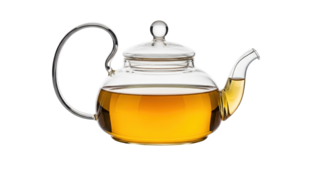 Isolated Glass Teapot with Tea