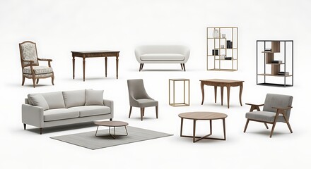 Assorted modern furniture collection
