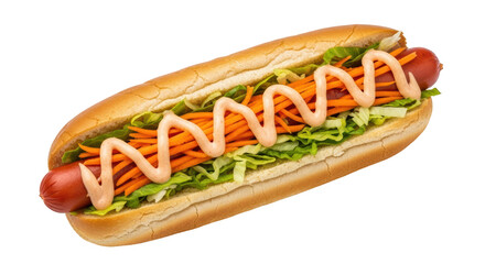 Isolated Hot Dog with Toppings
