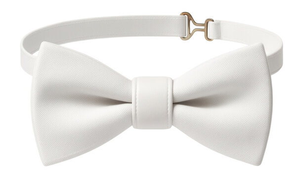 Formal white bow tie with a pre-tied design