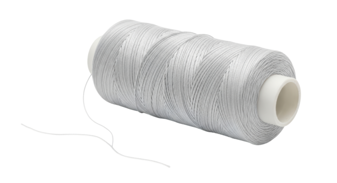 Isolated spool of silver thread