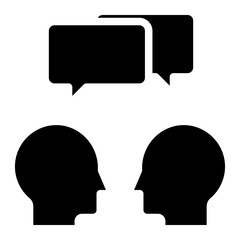 Dialogue glyph style vector illustration