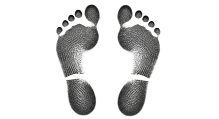 Isolated Footprints in Black and White