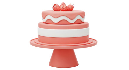 Isolated Pink Layered Cake