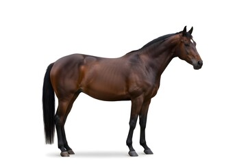 Obraz premium Magnificent Brown Horse Studio Shot: A Profile View of an Elegant Equine