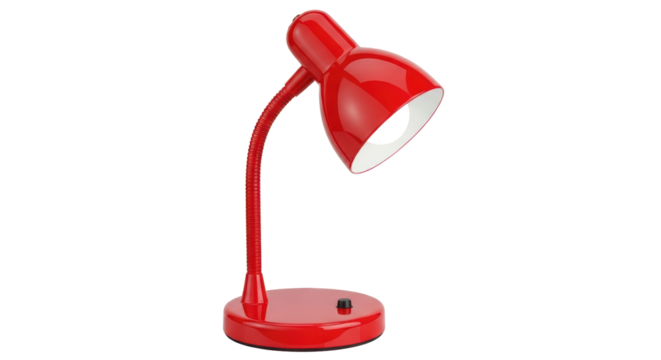Isolated Red Desk Lamp