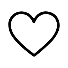 Simple outline heart shape love symbol icon