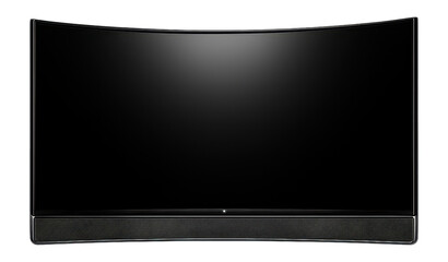55-inch curved TV featuring a glossy black frame and integrated soundbar