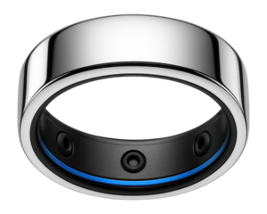 Sleep tracking ring with a platinum coating and an embedded multi-axis accelerometer