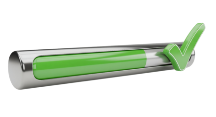 Progress bar illustration vector style showing ninety percent complete, transparan background