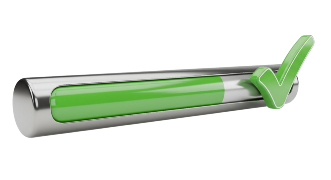 Progress bar illustration vector style showing ninety percent complete, transparan background