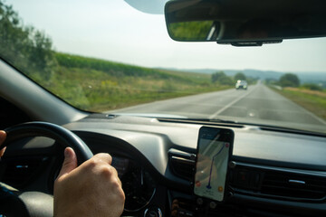 Driving with GPS Navigation on a Rural Road