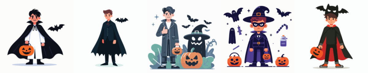 vector of young man in Halloween costume