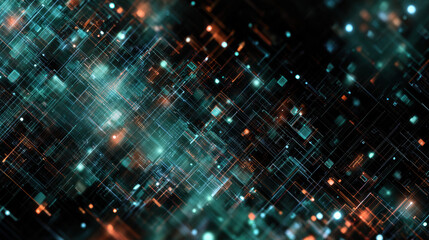 Obraz premium Abstract Digital Background with Glowing Particles and Lines Texture