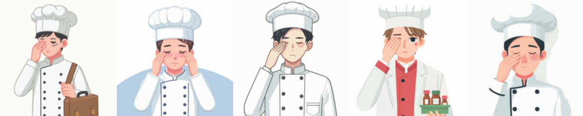 chef character vector with sore eyes