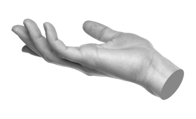 Hand gesture like a holding something isolated on transparent background. Contemporary art design