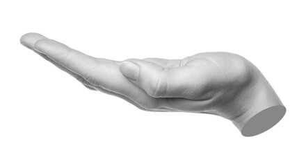 Hand gesture like a holding something isolated on transparent background. Contemporary art design