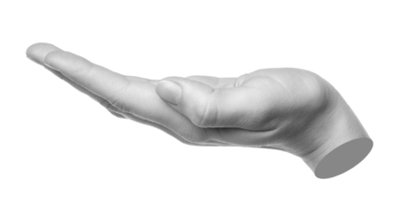 Hand gesture like a holding something isolated on transparent background. Contemporary art design