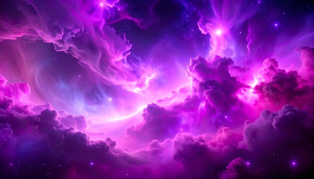 Purple pink nebula abstract - Powered by Adobe