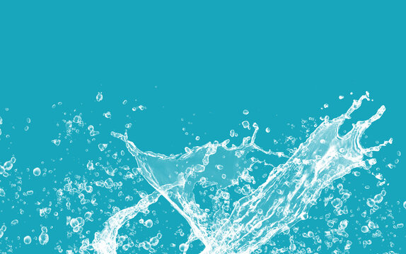 water splash on blue background 