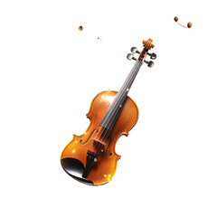 Fototapeta premium Elegant Violin in Silent Flight Among Faint Glowing Lights