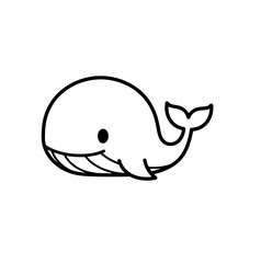 a whale is shown in a simple drawing