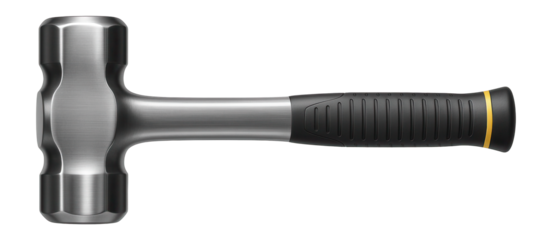 Double-faced sledgehammer featuring a 20-pound head and a reinforced steel handle for construction sites.