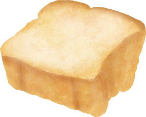 slice of bread,bread watercolor illustration