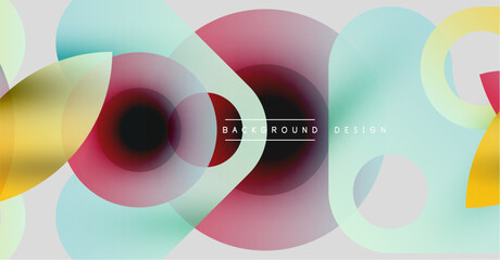 Abstract circles overlap, creating colorful gradients. Design features soft hues, modern aesthetic. Background suggests digital art, smooth transitions.