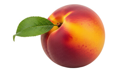 Isolated Peach with Leaf