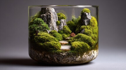 Miniature landscape terrarium