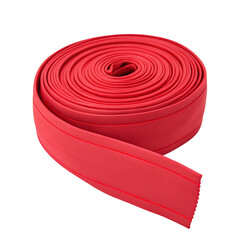 Bright red ribbon roll for crafting, sewing projects and decorative gift wrapping materials usage