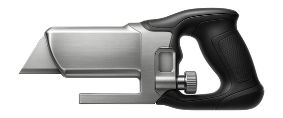 Electric utility knife with an adjustable depth gauge for consistent cuts in sheet materials.