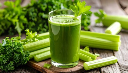 Celery juice and kale drink