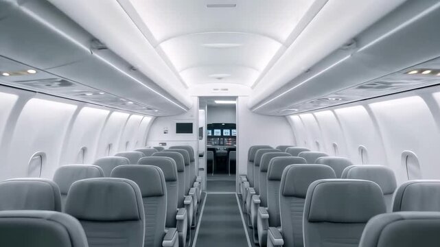 Passenger Aisle View, Anticipation, Journey, Travel Experience. Great for airlines, vacation planning, travel stories