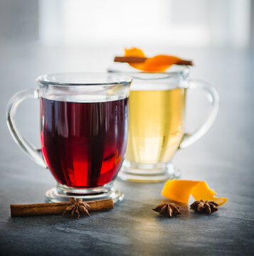 green and rooibos tea with orange peel, cinnamon  