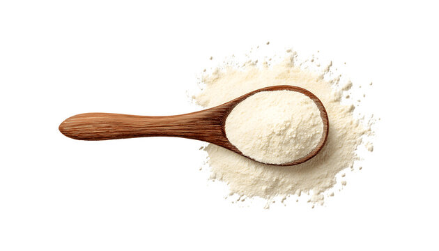 Tapioca flour in a wooden spoon
