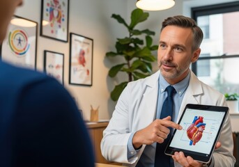 Doctor Explaining Heart Anatomy on Tablet