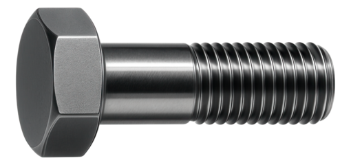 Hex bolt with a flanged head for increased load distribution in metal fabrication.