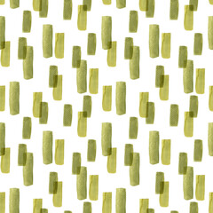 Peel and Stick. Wallpaper in Olive green watercolor brushstrokes strokes Woven texture. Watercolour illustration transparent background. Hand painted brushstroke green color stripes Splashes abstract
